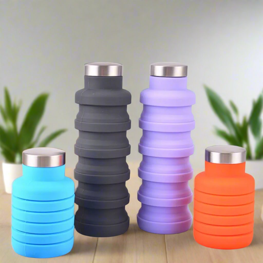 Portable Collapsible BPA-Free Silicone Water Bottle - Eco-Friendly & Reusable Travel Companion