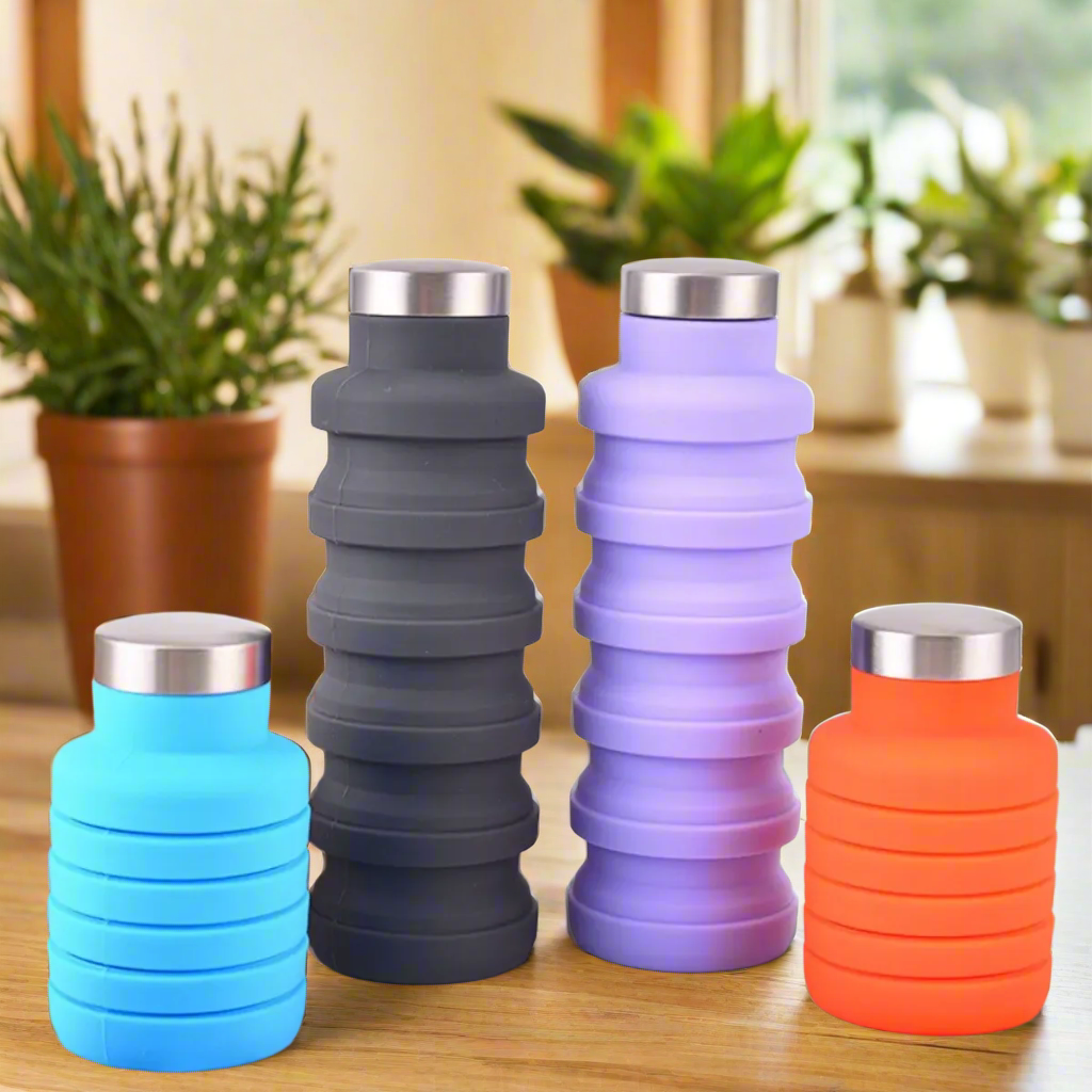 Portable Collapsible BPA-Free Silicone Water Bottle - Eco-Friendly & Reusable Travel Companion