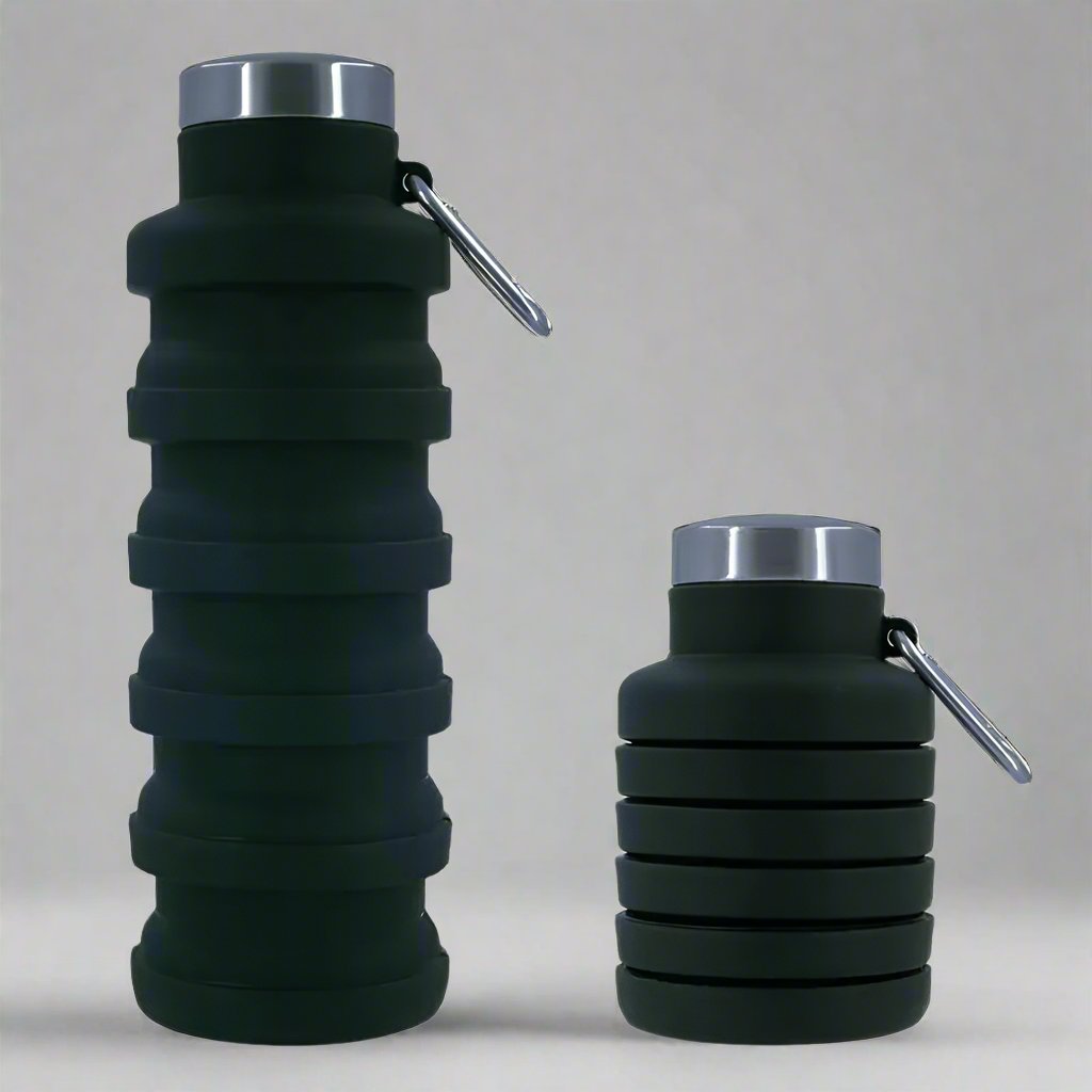 Portable Collapsible BPA-Free Silicone Water Bottle - Eco-Friendly & Reusable Travel Companion